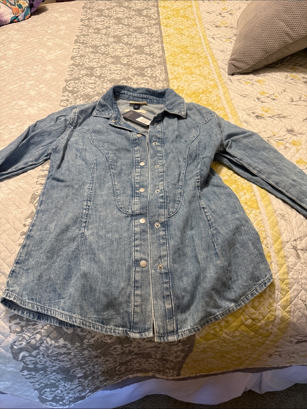 Universal Thread Light Blue Denim Button-Front Shirt Jacket